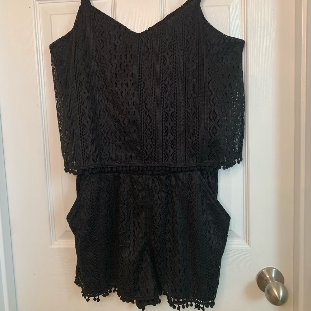Spaghetti strap lace jumper
